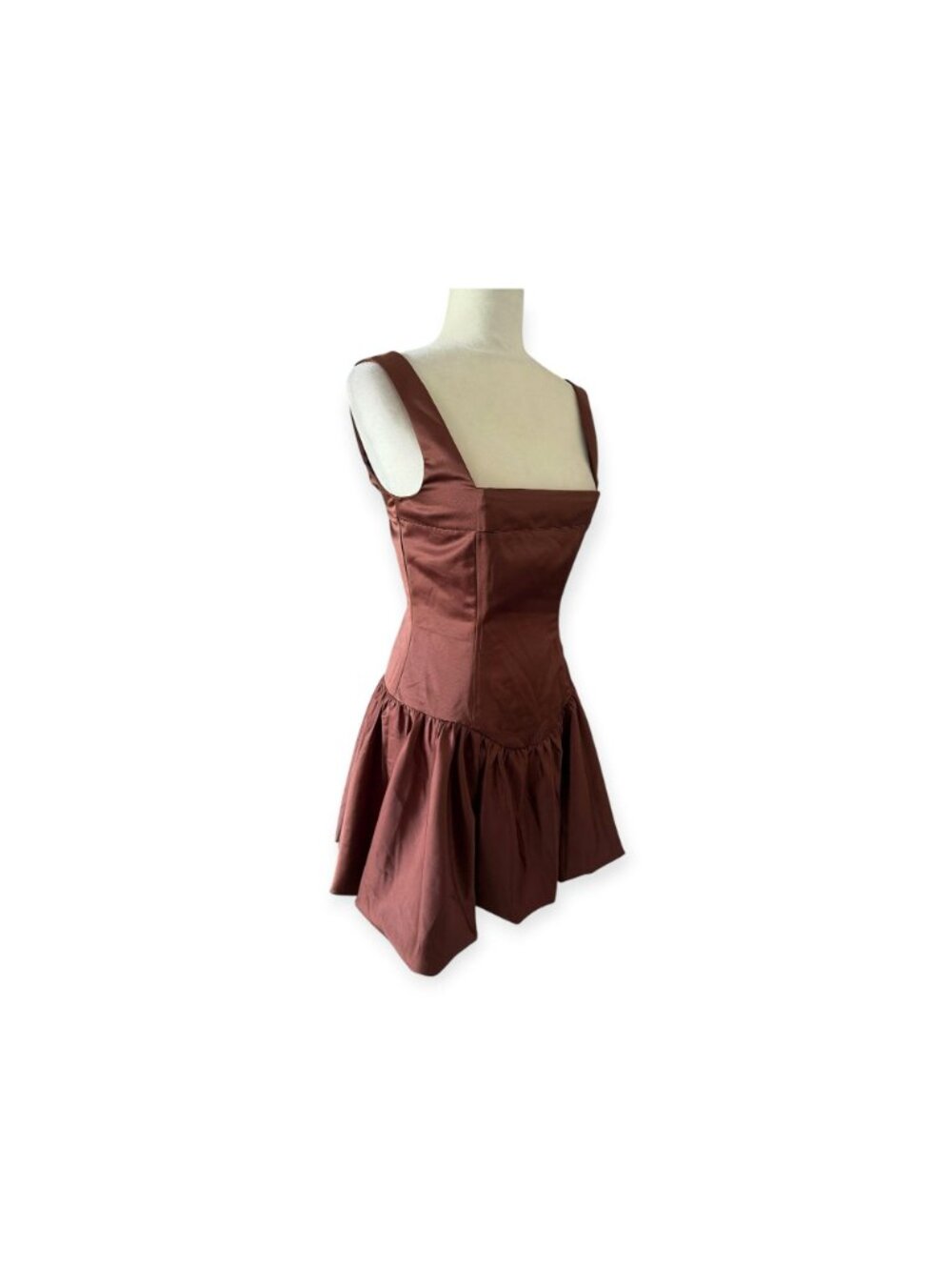 WeWoreWhat Bubble Skirt Corset Mini Dress Brown SZ 6 Cocktail Dress Wedding - Picture 8 of 16